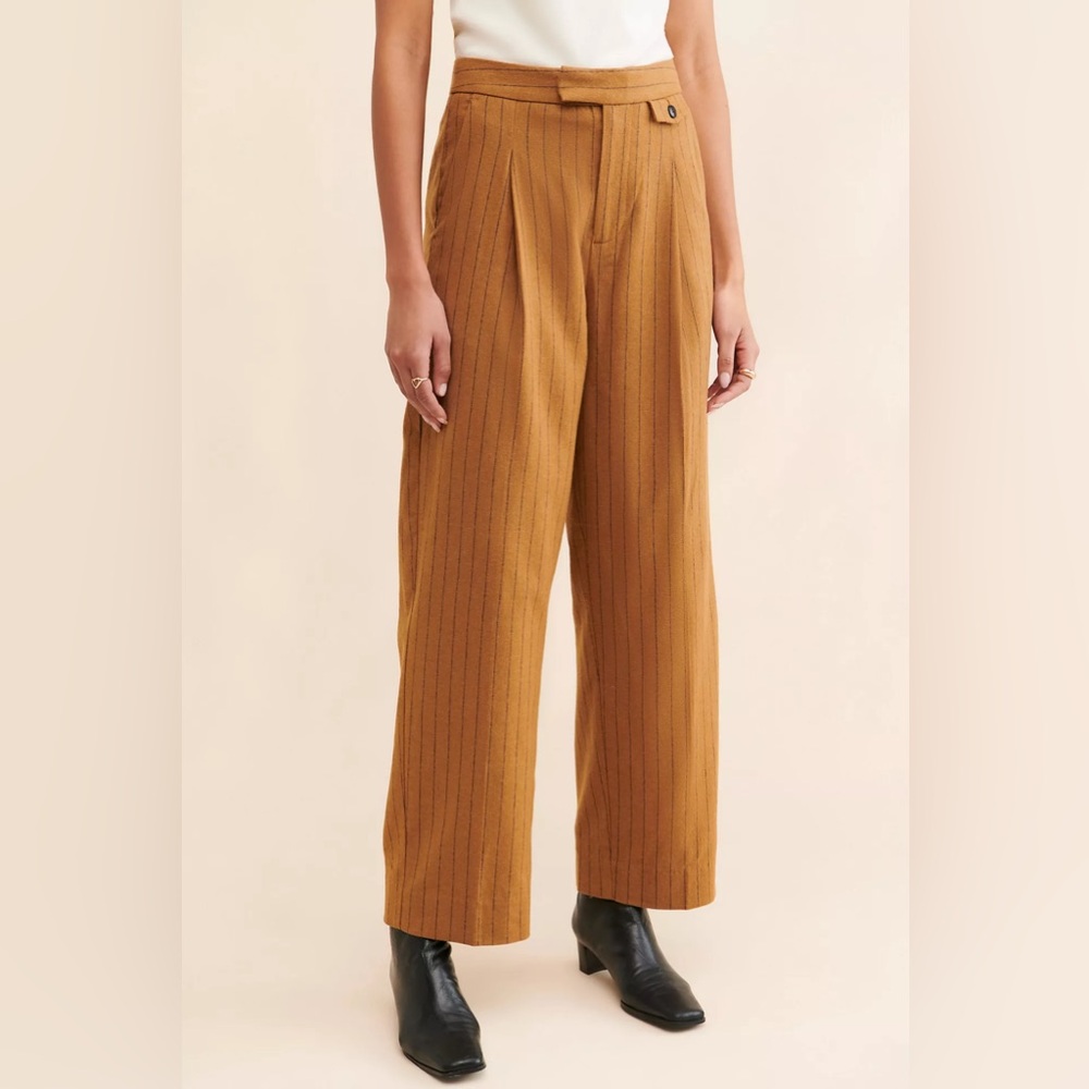 Madewell NWT The Bella Pinstripe Wool Blend Pants Size 6